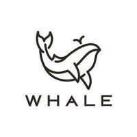disegno dell'illustrazione di vettore del logo della megattera della balena