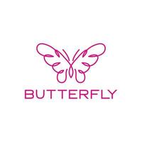 design unico del logo della farfalla di arte della linea vettore