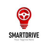 logo della lampadina del driver intelligente vettore