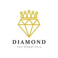 logo corona di diamanti vettore
