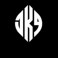 jkq circle letter logo design con forma circolare ed ellittica. jkq lettere ellittiche con stile tipografico. le tre iniziali formano un logo circolare. jkq cerchio emblema astratto monogramma lettera marchio vettore. vettore