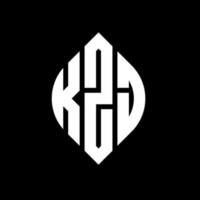 kzj cerchio lettera logo design con cerchio ed ellisse. kzj lettere ellittiche con stile tipografico. le tre iniziali formano un logo circolare. kzj cerchio emblema astratto monogramma lettera marchio vettore. vettore