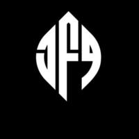 jfq circle letter logo design con forma circolare ed ellittica. jfq lettere ellittiche con stile tipografico. le tre iniziali formano un logo circolare. jfq cerchio emblema astratto monogramma lettera marchio vettore. vettore