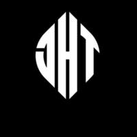 jht circle letter logo design con forma circolare ed ellittica. jht lettere ellittiche con stile tipografico. le tre iniziali formano un logo circolare. jht cerchio emblema astratto monogramma lettera marchio vettore. vettore