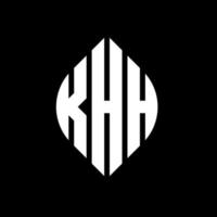 design del logo della lettera del cerchio khh con forma circolare ed ellittica. khh lettere ellittiche con stile tipografico. le tre iniziali formano un logo circolare. khh cerchio emblema astratto monogramma lettera marchio vettore. vettore