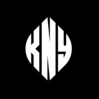 design del logo della lettera del cerchio kny con forma circolare ed ellittica. lettere ellittiche kny con stile tipografico. le tre iniziali formano un logo circolare. kny cerchio emblema astratto monogramma lettera marchio vettore. vettore
