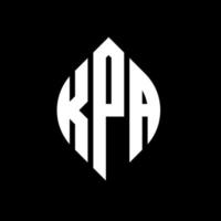 design del logo della lettera del cerchio kpa con forma circolare ed ellittica. lettere di ellisse kpa con stile tipografico. le tre iniziali formano un logo circolare. kpa cerchio emblema astratto monogramma lettera marchio vettore. vettore