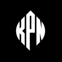 design del logo della lettera del cerchio kpn con forma circolare ed ellittica. lettere di ellisse kpn con stile tipografico. le tre iniziali formano un logo circolare. kpn cerchio emblema astratto monogramma lettera marchio vettore. vettore