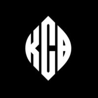 design del logo della lettera del cerchio kcb con forma circolare ed ellittica. lettere di ellisse kcb con stile tipografico. le tre iniziali formano un logo circolare. kcb cerchio emblema astratto monogramma lettera marchio vettore. vettore