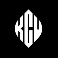 design del logo della lettera del cerchio kcv con forma circolare ed ellittica. lettere di ellisse kcv con stile tipografico. le tre iniziali formano un logo circolare. kcv cerchio emblema astratto monogramma lettera marchio vettore. vettore