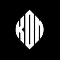 design del logo della lettera del cerchio kdm con forma circolare ed ellittica. lettere di ellisse kdm con stile tipografico. le tre iniziali formano un logo circolare. kdm cerchio emblema astratto monogramma lettera marchio vettore. vettore