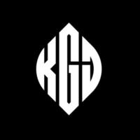 design del logo della lettera del cerchio kgj con forma circolare ed ellittica. kgj lettere ellittiche con stile tipografico. le tre iniziali formano un logo circolare. kgj cerchio emblema astratto monogramma lettera marchio vettore. vettore