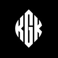 design del logo della lettera del cerchio kgk con forma circolare ed ellittica. lettere ellittiche kgk con stile tipografico. le tre iniziali formano un logo circolare. kgk cerchio emblema astratto monogramma lettera marchio vettore. vettore