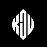 design del logo della lettera del cerchio kju con forma circolare ed ellittica. lettere di ellisse kju con stile tipografico. le tre iniziali formano un logo circolare. kju cerchio emblema astratto monogramma lettera marchio vettore. vettore