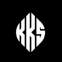 design del logo della lettera del cerchio kks con forma circolare ed ellittica. kks lettere ellittiche con stile tipografico. le tre iniziali formano un logo circolare. kks cerchio emblema astratto monogramma lettera marchio vettore. vettore