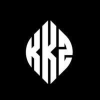 kkz cerchio lettera logo design con cerchio ed ellisse. kkz lettere ellittiche con stile tipografico. le tre iniziali formano un logo circolare. kkz cerchio emblema astratto monogramma lettera marchio vettore. vettore