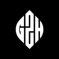 gzh cerchio lettera logo design con forma circolare ed ellittica. gzh lettere ellittiche con stile tipografico. le tre iniziali formano un logo circolare. gzh cerchio emblema astratto monogramma lettera marchio vettore. vettore