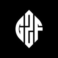 gzf cerchio lettera logo design con forma circolare ed ellittica. gzf lettere ellittiche con stile tipografico. le tre iniziali formano un logo circolare. gzf cerchio emblema astratto monogramma lettera marchio vettore. vettore