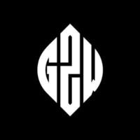 gzw circle letter logo design con forma circolare ed ellittica. gzw lettere ellittiche con stile tipografico. le tre iniziali formano un logo circolare. gzw cerchio emblema astratto monogramma lettera marchio vettore. vettore