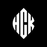 hck circle letter logo design con forma circolare ed ellittica. hck lettere ellittiche con stile tipografico. le tre iniziali formano un logo circolare. hck cerchio emblema astratto monogramma lettera marchio vettore. vettore