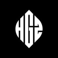 design del logo della lettera del cerchio hgz con forma circolare ed ellittica. lettere ellittiche hgz con stile tipografico. le tre iniziali formano un logo circolare. hgz cerchio emblema astratto monogramma lettera marchio vettore. vettore
