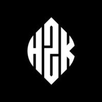 hzk circle letter logo design con forma circolare ed ellittica. lettere di ellisse hzk con stile tipografico. le tre iniziali formano un logo circolare. hzk cerchio emblema astratto monogramma lettera marchio vettore. vettore