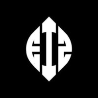eiz circle letter logo design con forma circolare ed ellittica. eiz lettere ellittiche con stile tipografico. le tre iniziali formano un logo circolare. eiz cerchio emblema astratto monogramma lettera marchio vettore. vettore