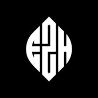 ezh circle letter logo design con forma circolare ed ellittica. ezh lettere ellittiche con stile tipografico. le tre iniziali formano un logo circolare. ezh cerchio emblema astratto monogramma lettera marchio vettore. vettore