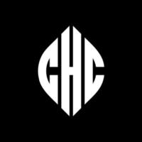 chc circle letter logo design con forma circolare ed ellittica. chc lettere ellittiche con stile tipografico. le tre iniziali formano un logo circolare. chc cerchio emblema astratto monogramma lettera marchio vettore. vettore