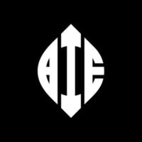 design del logo della lettera bie circle con forma circolare ed ellittica. bie lettere ellittiche con stile tipografico. le tre iniziali formano un logo circolare. bie cerchio emblema astratto monogramma lettera marchio vettore. vettore