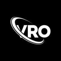 logo virtuale. lettera vro. design del logo della lettera vro. iniziali vro logo collegate con cerchio e logo monogramma maiuscolo. tipografia vro per marchio tecnologico, commerciale e immobiliare. vettore