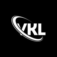 logo VKL. lettera vkl. design del logo della lettera vkl. iniziali logo vkl legate a cerchio e logo monogramma maiuscolo. tipografia vkl per marchio tecnologico, commerciale e immobiliare. vettore