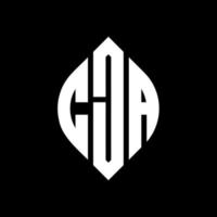 cja circle letter logo design con forma circolare ed ellittica. cja lettere ellittiche con stile tipografico. le tre iniziali formano un logo circolare. cja cerchio emblema astratto monogramma lettera marchio vettore. vettore