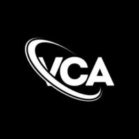 logo VCA. lettera VCA. design del logo della lettera vca. iniziali logo vca collegate con cerchio e logo monogramma maiuscolo. tipografia vca per il marchio tecnologico, commerciale e immobiliare. vettore