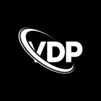 logo vdp. lettera vdp. design del logo della lettera vdp. iniziali logo vdp abbinate a cerchio e logo monogramma maiuscolo. tipografia vdp per il marchio tecnologico, commerciale e immobiliare. vettore