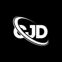 logo cjd. lettera cjd. disegno del logo della lettera cjd. iniziali cjd logo collegate con cerchio e logo monogramma maiuscolo. tipografia cjd per il marchio tecnologico, commerciale e immobiliare. vettore