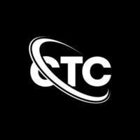 logo ctc. lettera ctc. disegno del logo della lettera ctc. iniziali ctc logo collegate con cerchio e logo monogramma maiuscolo. tipografia ctc per marchio tecnologico, aziendale e immobiliare. vettore