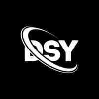 logo dsy. lettera dsy. design del logo della lettera dsy. iniziali logo dsy collegate con cerchio e logo monogramma maiuscolo. tipografia dsy per il marchio tecnologico, commerciale e immobiliare. vettore