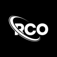 logo rco. lettera rco. design del logo della lettera rco. iniziali logo rco legate da cerchio e logo monogramma maiuscolo. tipografia rco per il marchio tecnologico, commerciale e immobiliare. vettore