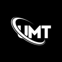 umt logo. umt lettera. design del logo della lettera umt. iniziali umt logo collegate con cerchio e logo monogramma maiuscolo. tipografia umt per marchio tecnologico, commerciale e immobiliare. vettore