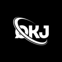 logo qkj. lettera qkj. design del logo della lettera qkj. iniziali qkj logo collegate con cerchio e logo monogramma maiuscolo. tipografia qkj per il marchio tecnologico, commerciale e immobiliare. vettore
