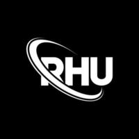 logo rhu. lettera rhu. design del logo della lettera rhu. iniziali logo rhu legate a cerchio e logo monogramma maiuscolo. tipografia rhu per il marchio tecnologico, commerciale e immobiliare. vettore