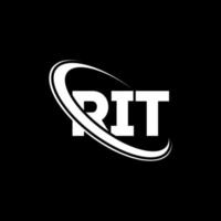 logo rit. lettera rit. design del logo della lettera rit. iniziali logo rit legate a cerchio e logo monogramma maiuscolo. tipografia rit per il marchio tecnologico, commerciale e immobiliare. vettore