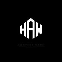 design del logo della lettera haw con forma poligonale. design del logo a forma di poligono e cubo haw. colori bianco e nero del modello di logo di vettore di esagono haw. monogramma haw, logo aziendale e immobiliare.