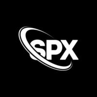 logo spx. lettera spx. design del logo della lettera spx. iniziali logo spx collegato a cerchio e logo monogramma maiuscolo. tipografia spx per il marchio tecnologico, commerciale e immobiliare. vettore