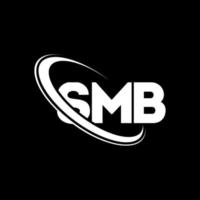 logo smb. lettera smb. design del logo della lettera smb. iniziali logo smb collegate a cerchio e logo monogramma maiuscolo. tipografia smb per il marchio tecnologico, commerciale e immobiliare. vettore