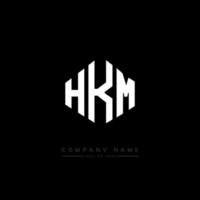 design del logo della lettera hkm con forma poligonale. hkm poligono e design del logo a forma di cubo. hkm modello di logo vettoriale esagonale colori bianco e nero. monogramma hkm, logo aziendale e immobiliare.