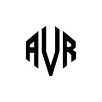 design del logo della lettera avr con forma poligonale. avr poligono e design del logo a forma di cubo. avr modello di logo vettoriale esagonale colori bianco e nero. monogramma avr, logo aziendale e immobiliare.