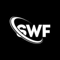 logo swf. lettera swf. design del logo della lettera swf. iniziali logo swf collegate con cerchio e logo monogramma maiuscolo. tipografia swf per il marchio tecnologico, commerciale e immobiliare. vettore