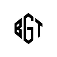 design del logo della lettera bgt con forma poligonale. bgt poligono e design del logo a forma di cubo. bgt modello di logo vettoriale esagonale colori bianco e nero. bgt monogramma, logo aziendale e immobiliare.